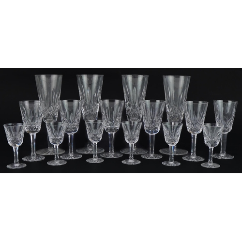 2293 - Waterford Lismore crystal including set of four wine glasses and set of six sherry glasses, the larg... 