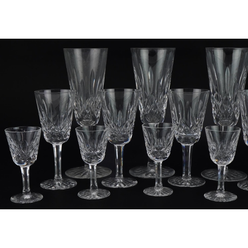 2293 - Waterford Lismore crystal including set of four wine glasses and set of six sherry glasses, the larg... 