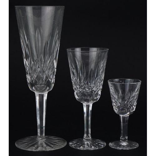 2293 - Waterford Lismore crystal including set of four wine glasses and set of six sherry glasses, the larg... 