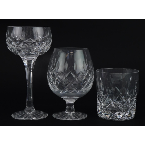 2300 - Three sets of six Royal Brierley Gainsborough glasses including brandy glasses and tumblers, the lar... 