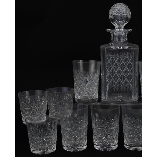 2297 - Thomas Webb crystal comprising two sets of six drinking glasses and decanter, the largest 26cm high