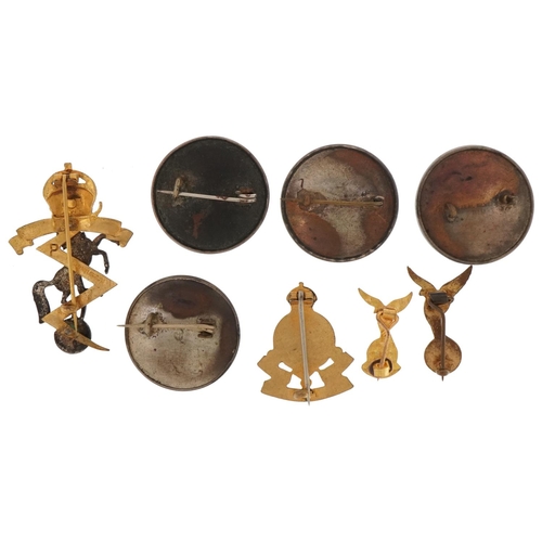 1375 - Military interest badges, four with mother of pearl, including Royal Electrical and Mechanical Engin... 