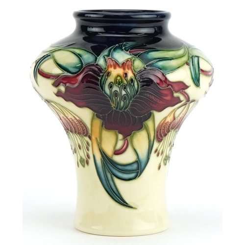 Moorcroft pottery vase hand painted in the Anna Lilly pattern, 14cm high