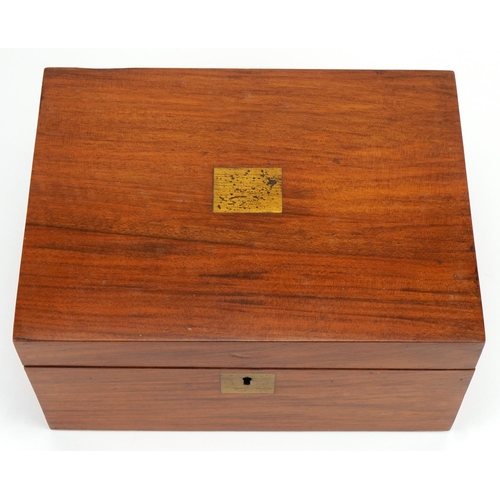 700 - Victorian walnut writing slope with fitted interior, 15cm H x 30cm W x 22.5cm D