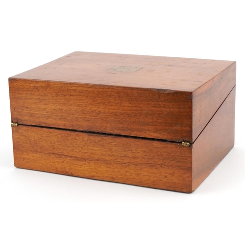 700 - Victorian walnut writing slope with fitted interior, 15cm H x 30cm W x 22.5cm D