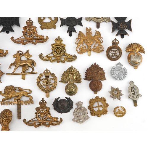 1383 - Military interest cap badges including Royal Engineers, The King's Own and Royal Dublin Fusiliers