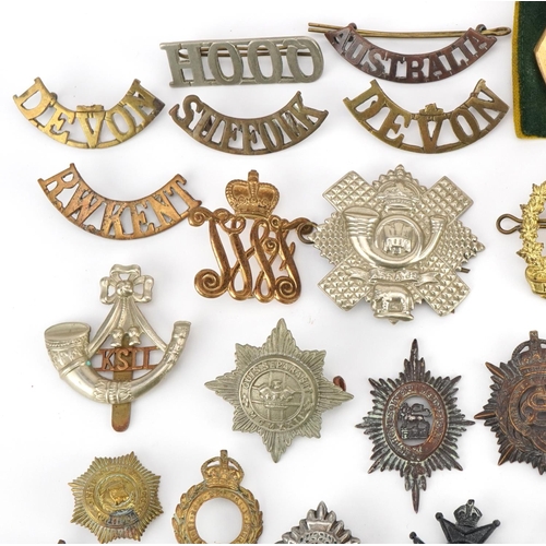 1384 - Military interest cap badges including South Staffordshire, The Royal Regiment of Canada and Scottis... 