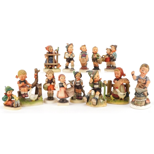 2266 - Collection of Goebel Hummel figures including Mountaineer, Signs of Spring and Little Helper, the la... 