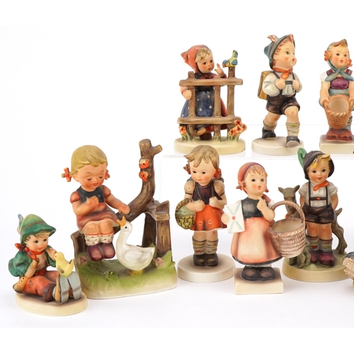 2266 - Collection of Goebel Hummel figures including Mountaineer, Signs of Spring and Little Helper, the la... 