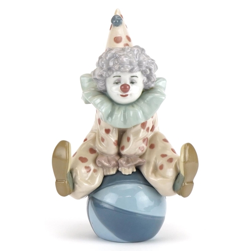 2249 - Lladro clown figure Having a Ball, numbered 5813, 18cm high