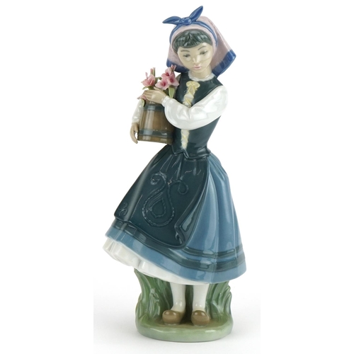 2271 - Lladro figurine of a female holding a bucket of flowers, Budding Blossoms, numbered 1416, 26cm high