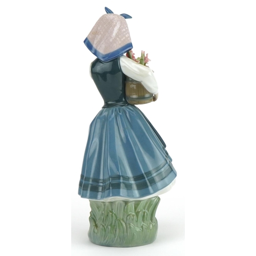 2271 - Lladro figurine of a female holding a bucket of flowers, Budding Blossoms, numbered 1416, 26cm high