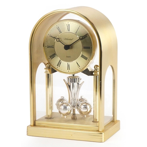 2486 - Whitehall quartz dome top anniversary clock, 20cm high