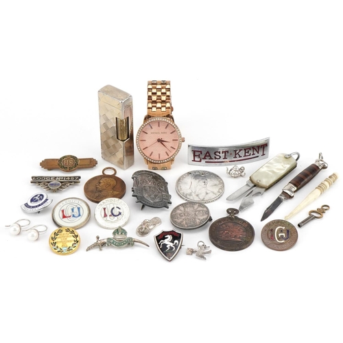 2495 - Sundry items including Royal Masonic Institute For Girls steward's badge, Royal Life Saving Society ... 