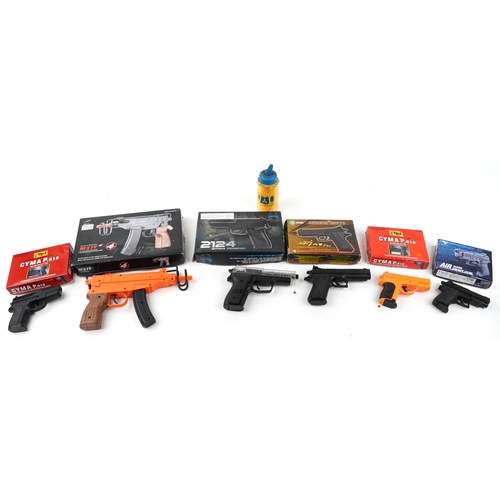 1454 - BB guns with boxes including 2124 spring powered and BG Sport Detonic 50712