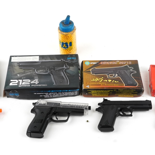 1454 - BB guns with boxes including 2124 spring powered and BG Sport Detonic 50712