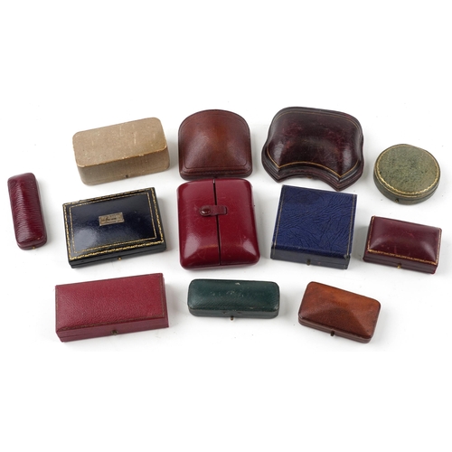 3739 - Victorian and later jewellery boxes, some tooled leather, including Edward & Sons Ltd Diamond Mercha... 