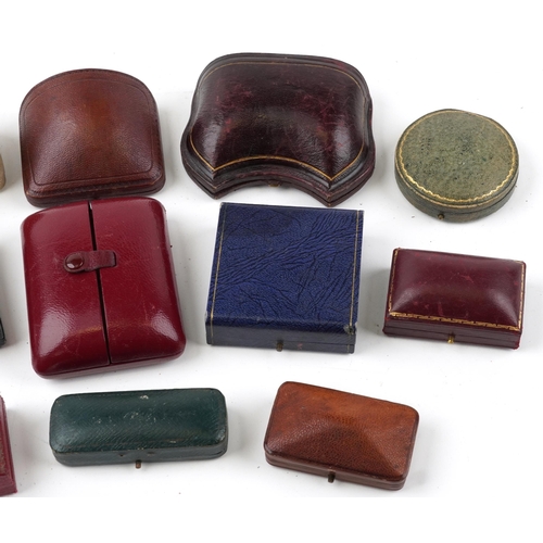 3739 - Victorian and later jewellery boxes, some tooled leather, including Edward & Sons Ltd Diamond Mercha... 