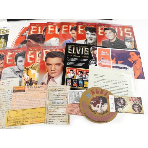 2432 - Elvis Presley collectables including collector's plate and framed CD display