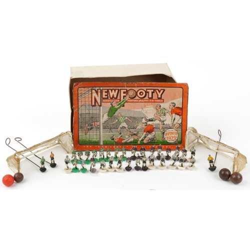 1149 - Early 20th century New Footy table soccer game with box and grass by The New Footy Co Liverpool