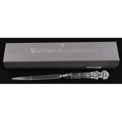 2292 - Set of six Waterford Marquis Omega Wine Glasses and a Waterford Crystal letter opener with box, the ... 