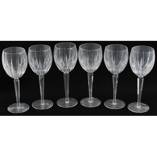 2292 - Set of six Waterford Marquis Omega Wine Glasses and a Waterford Crystal letter opener with box, the ... 