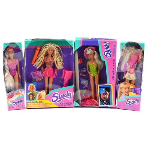 1192 - Four vintage Sindy dolls with boxes by Hasbro including Travel Fun comprising numbers 18527, 18432, ... 