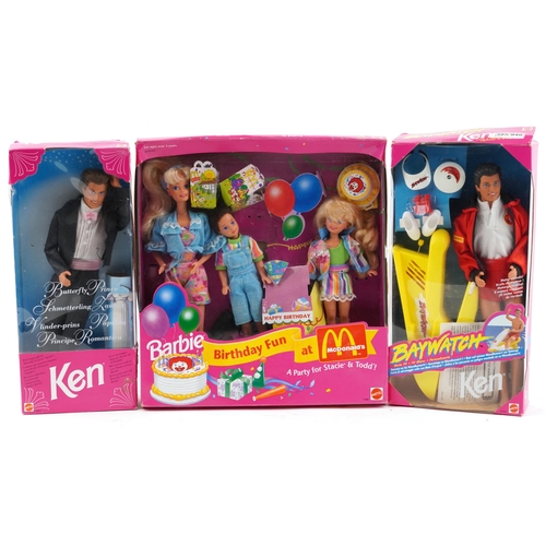 1190 - Vintage Barbie and Ken figures by Mattel with boxes including Birthday Fun at MacDonald's and Bay Wa... 