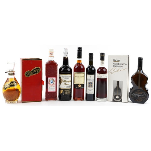 2480 - Seven bottles of alcohol including Poire Williams with box, Warre's Otima Ten Year Old Tawny port, V... 