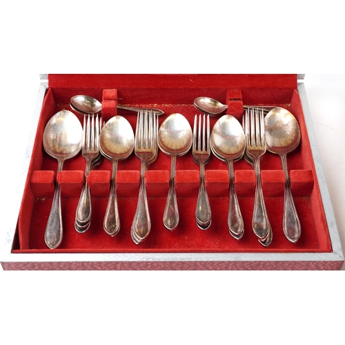 2530 - Two canteens of silver plated cutlery comprising Mappin & Webb and Viners, the largest canteen 36cm ... 