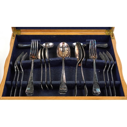 2530 - Two canteens of silver plated cutlery comprising Mappin & Webb and Viners, the largest canteen 36cm ... 