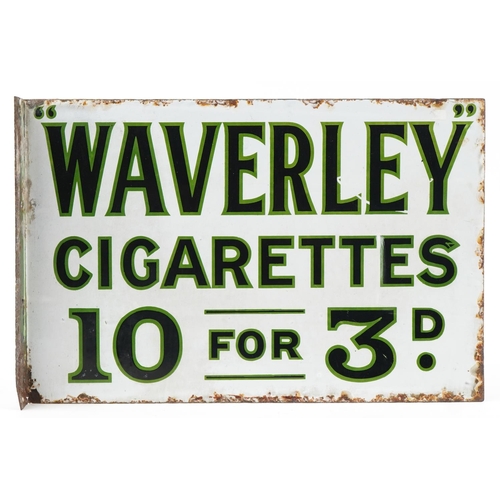 2331 - Vintage Waverley Cigarettes double sided enamel advertising sign, 46.5cm x 30.5cm