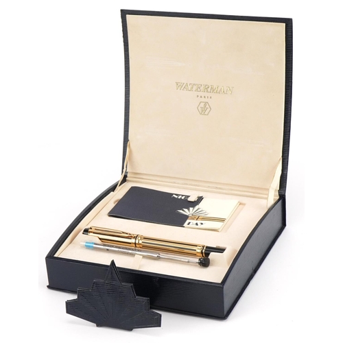 729 - Watermans Night & Day gold plated ballpoint pen with fitted box