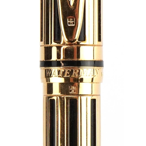 729 - Watermans Night & Day gold plated ballpoint pen with fitted box