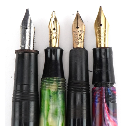 737 - Vintage and later fountain pens, ballpoint pens and pencil including Parker and Osmiroid