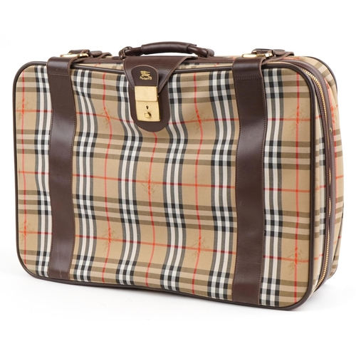 1074 - Vintage Burberry's Nova check suitcase, 44cm H x 60cm W x 17cm D