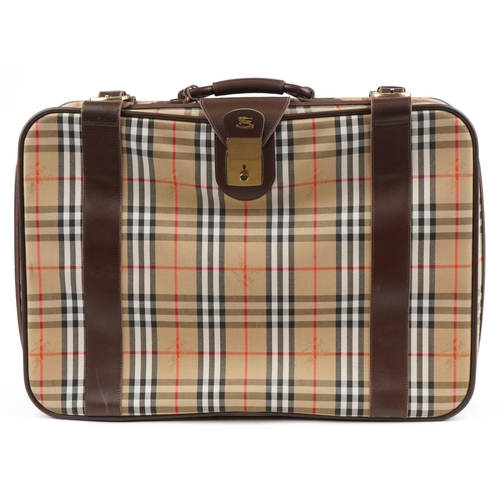 1074 - Vintage Burberry's Nova check suitcase, 44cm H x 60cm W x 17cm D