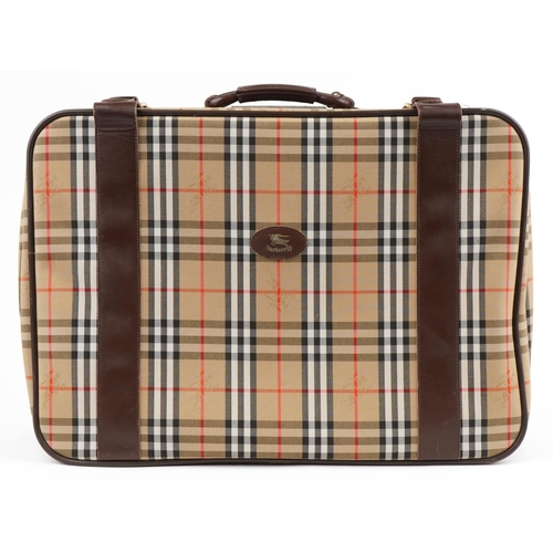 1074 - Vintage Burberry's Nova check suitcase, 44cm H x 60cm W x 17cm D