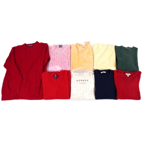 1084 - Nine ladies cashmere jumpers including Land's End, Woolovers, Denner and Clans of Scotland