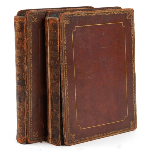 1470 - The Antiquities of England and Wales, two 18th century leather bound hardback books by Francis Grose... 