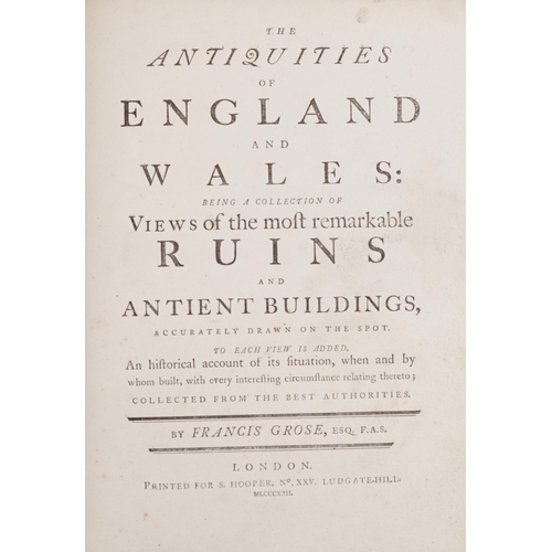 1470 - The Antiquities of England and Wales, two 18th century leather bound hardback books by Francis Grose... 