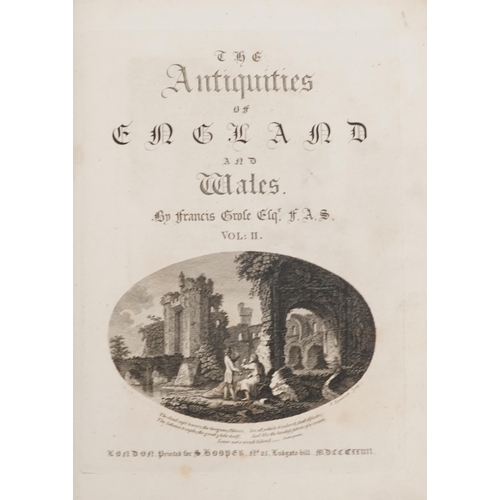 1470 - The Antiquities of England and Wales, two 18th century leather bound hardback books by Francis Grose... 