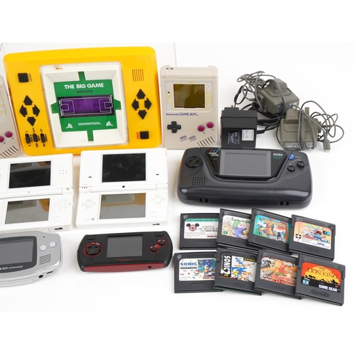 Vintage and later hand held games consoles including two original