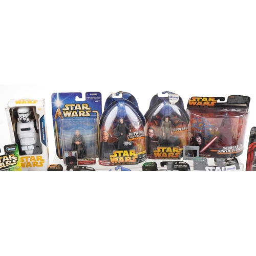 1173 - Vintage and later Star Wars action figures with boxes and blister packs including Imperial Patrol Tr... 