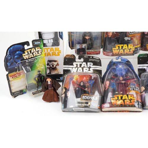 1173 - Vintage and later Star Wars action figures with boxes and blister packs including Imperial Patrol Tr... 