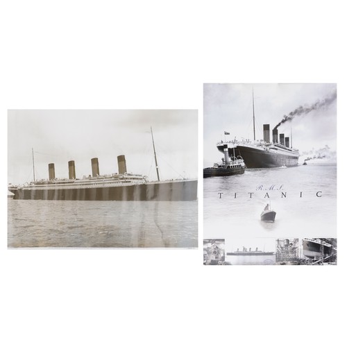 1680 - Two shipping interest RMS Titanic posters, the largest 86cm x 63.5cm