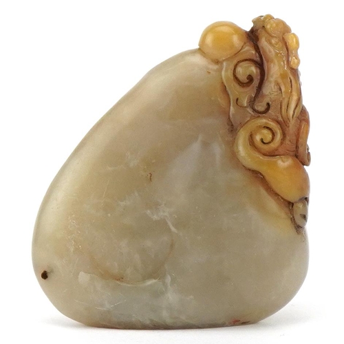 2623 - Chinese hardstone seal carved with a mythical animal, 6cm high