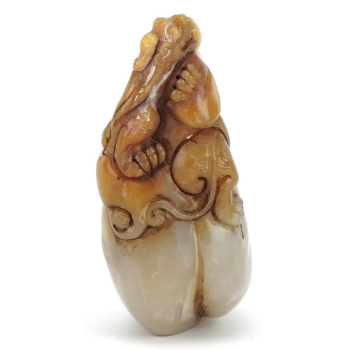 2623 - Chinese hardstone seal carved with a mythical animal, 6cm high