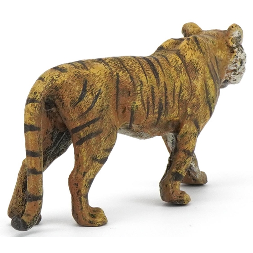 2338 - Manner of Franz Xaver Bergmann, cold painted bronze tiger, 12cm in length