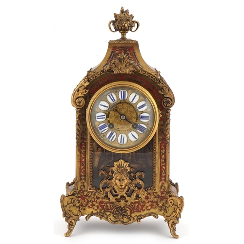 1 - Rollin of Paris, 19th century French Louis XV style boulle work mantle clock striking on a bell with... 